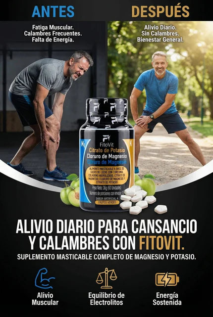 FitoVit - Suplemento Masticable de Magnesio y Potasio