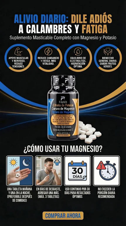FitoVit - Suplemento Masticable de Magnesio y Potasio