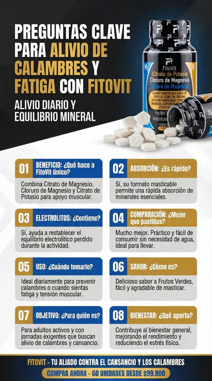 FitoVit - Suplemento Masticable de Magnesio y Potasio